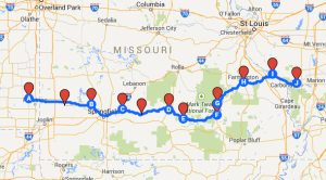 Map 9: From Girard to Murphysboro, July 11 to July 18