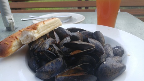 When on the coast, eat mussels and drink beer.